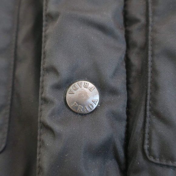 Prada Multi-Pocket Jacket Black Leather-Trim Nylon Size Small - Picture 2 of 10